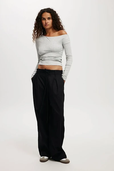 Tie Waist Suiting Pant