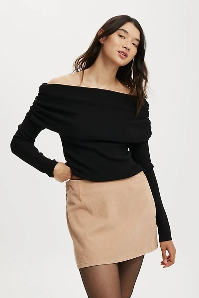 Cord Mini Skirt