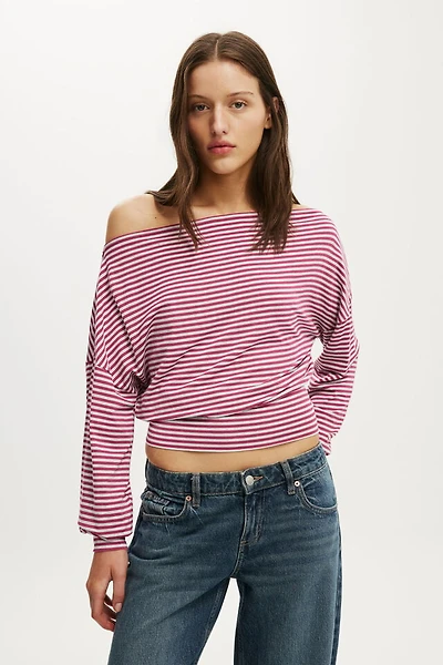 Sage Off Shoulder Long Sleeve