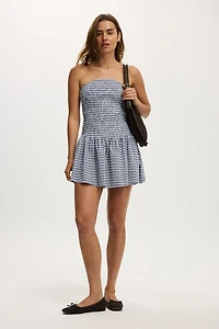 Shirred Tube Mini Dress