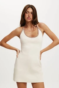 Halter Scoop Mini Dress