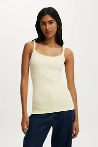 Fine Rib Scoop Longline Cami