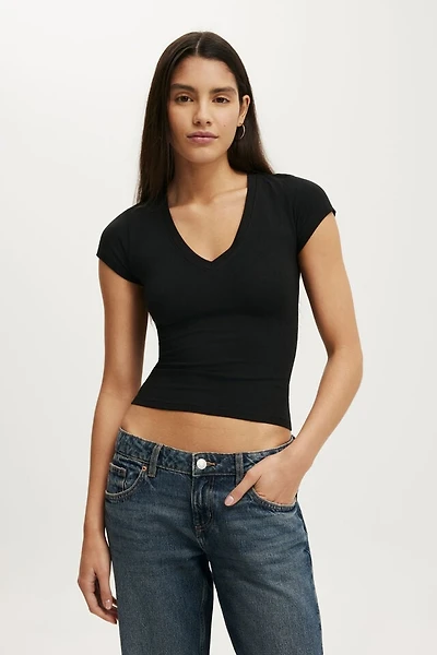 All Day Deep V Ss Tee