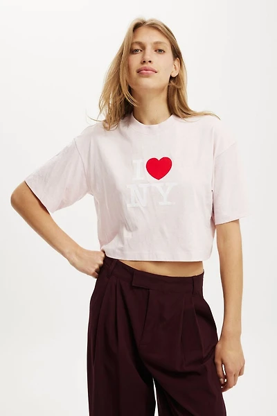 I Love NY Cropped Boxy Graphic Tee