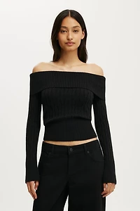 Lotus Off Shoulder Knit