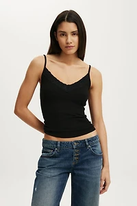 Lace Trim Longline Cami