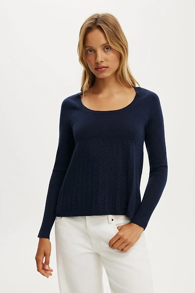 Long Sleeve Babydoll Knit
