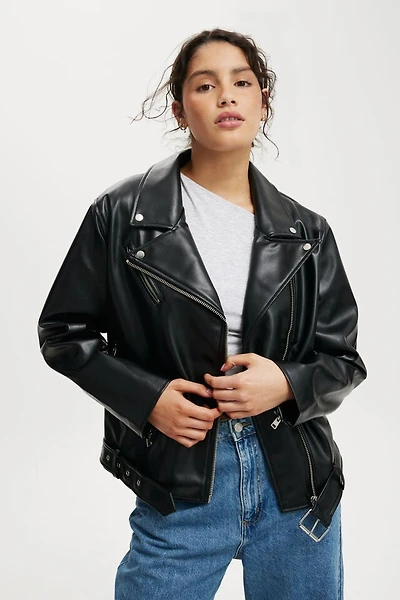 Roman Faux Leather Biker Jacket