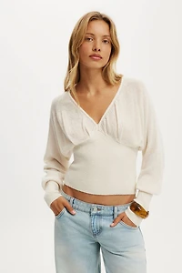 Feather V Knit Top