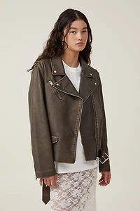 Roman Faux Leather Biker Jacket