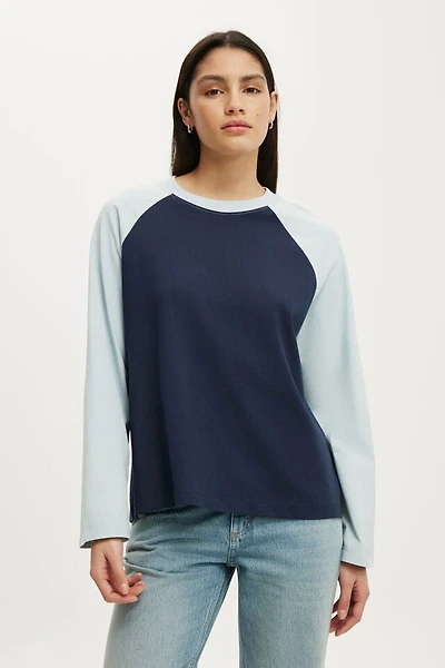 Boxy Raglan Long Sleeve Tee