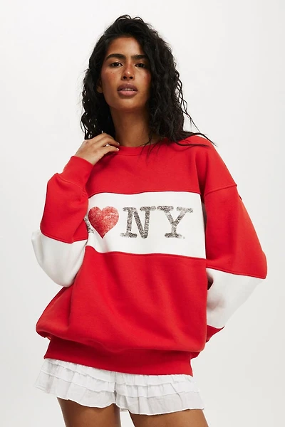 I Love NY Graphic Crew Sweatshirt