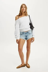 Relaxed Off Shoulder Sweatshirt