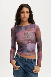 Ashley Mesh Long Sleeve Top