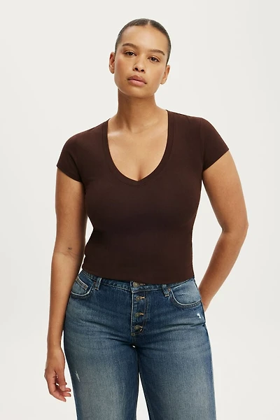 All Day Deep V Ss Tee