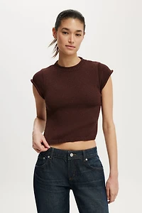 Textured Shortsleeve Knit Top