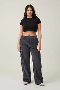 Cord Cargo Wide Leg Jean
