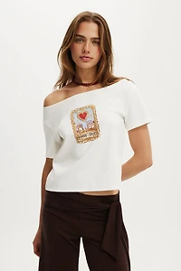 Disney Romeo & Juliet Off Shoulder Graphic Tee