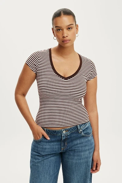 All Day Deep V Ss Tee