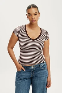 All Day Deep V Ss Tee
