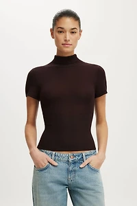 Close Knit Ss Roll Neck