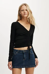 Asymmetric Ruched Knit
