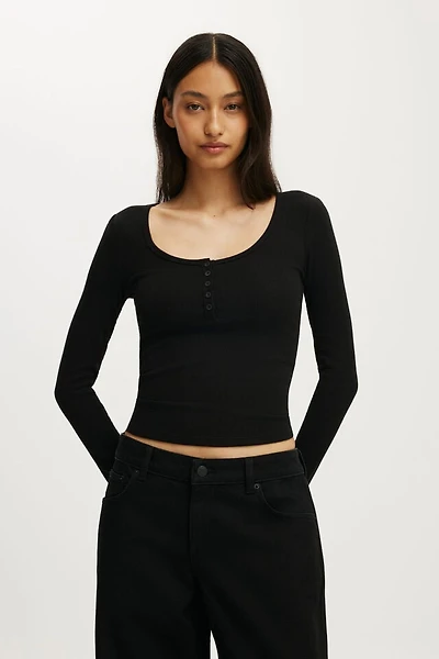 Blake Scoop Henley Long Sleeve