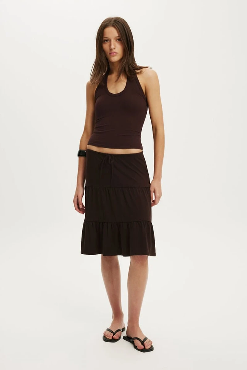 Maple Tiered Midi Skirt
