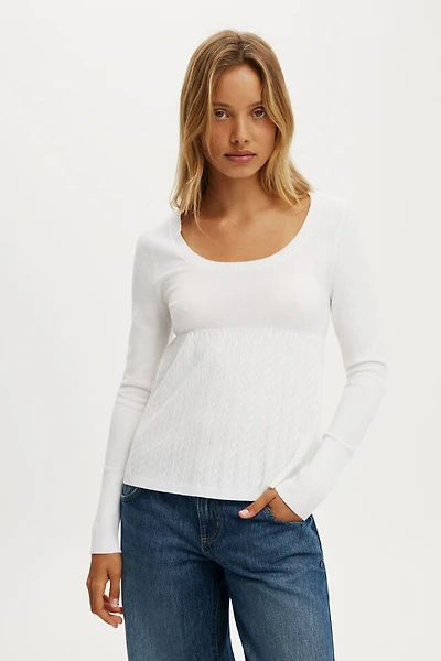 Long Sleeve Babydoll Knit