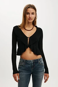 Ruffle Knit Cardi