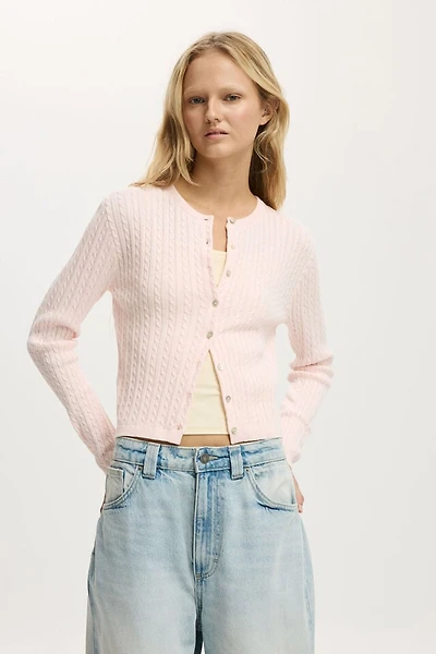 Cotton Crew Neck Cardigan