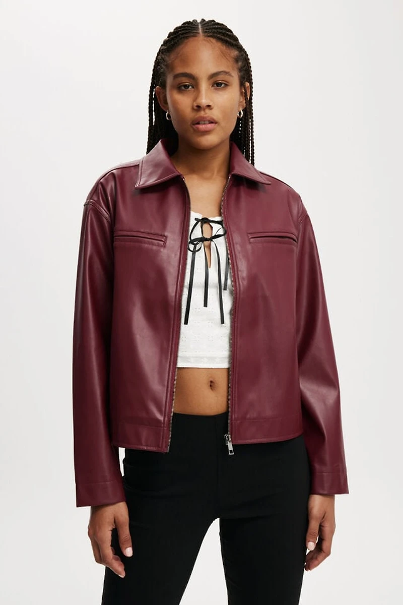 Ivy Faux Leather Jacket