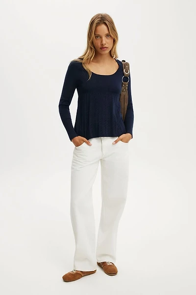 Long Sleeve Babydoll Knit