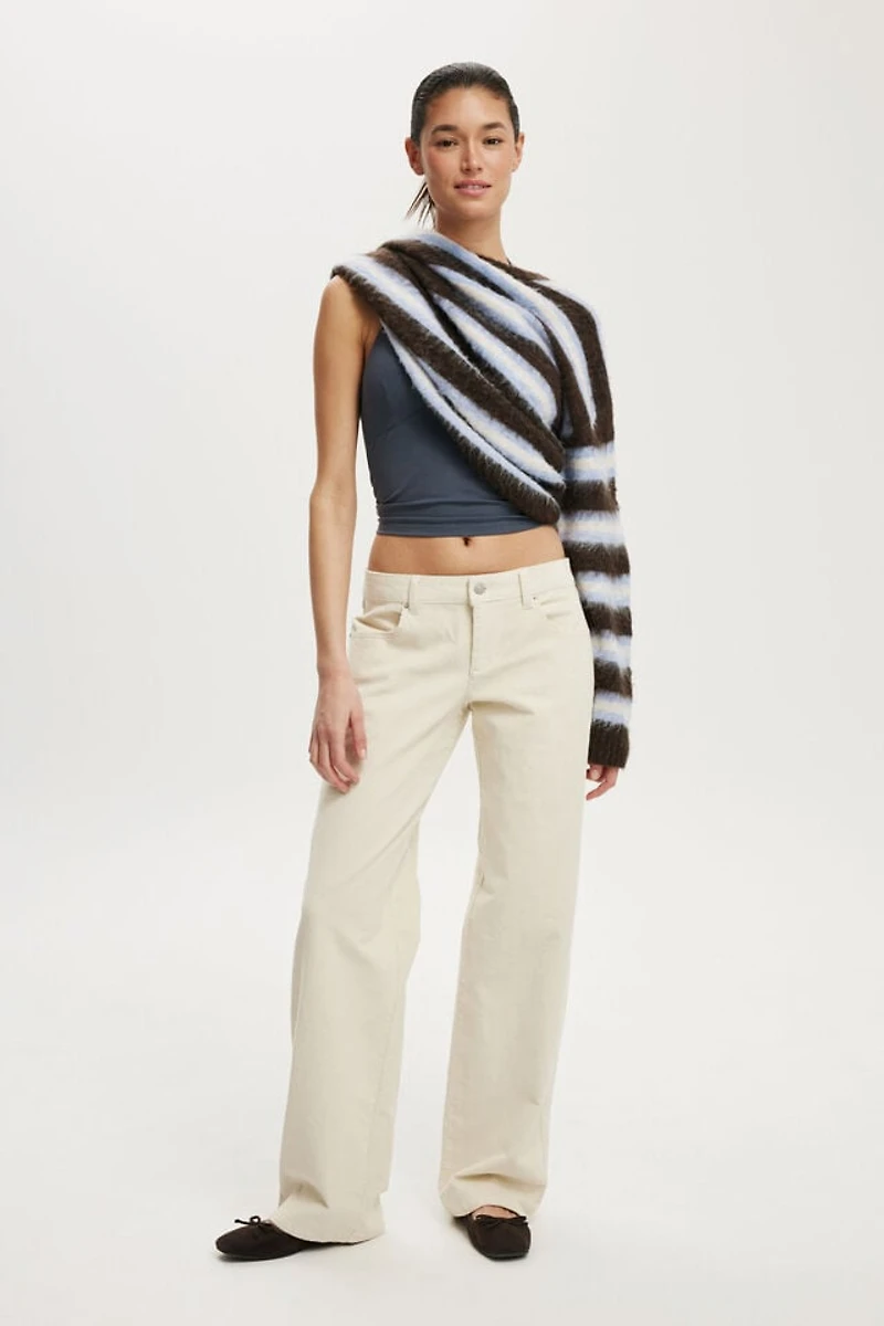 Low Rise Straight Cord Pant
