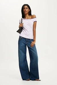 Off Shoulder Graphic Tee