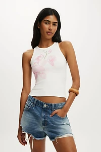 High Neck Graphic Tank