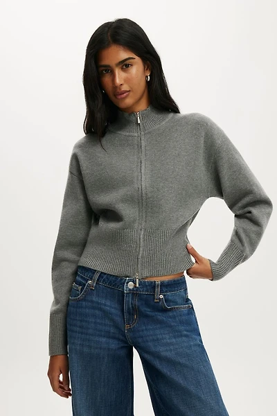 Lotus Cinched Zip Knit