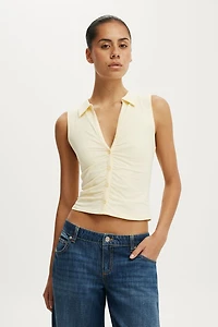 Gathered Front Polo
