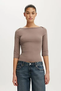 90S Boatneck ¾ Sleeve