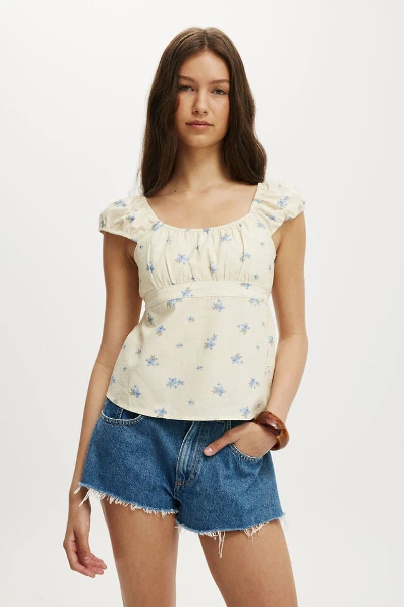 Tie Back Babydoll Top