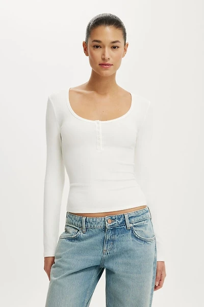 Blake Scoop Henley Long Sleeve