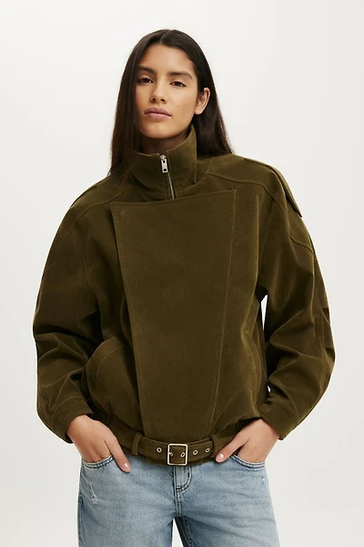 Cove Faux Suede Biker Jacket