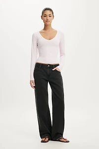 Hold Me V Neck Long Sleeve