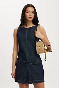 Luisa Belted Denim Mini Dress