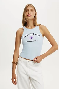 High Neck Graphic Tank