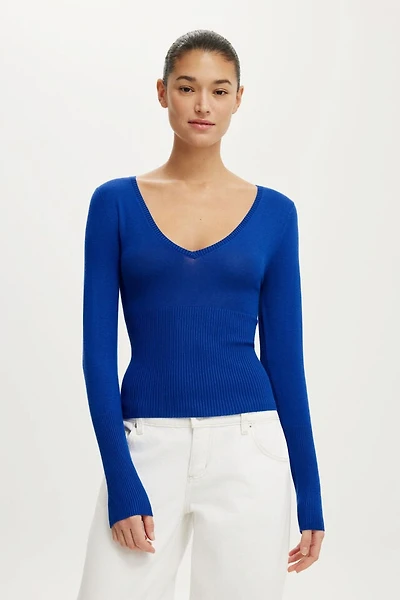 Close Knit V-Neck Top