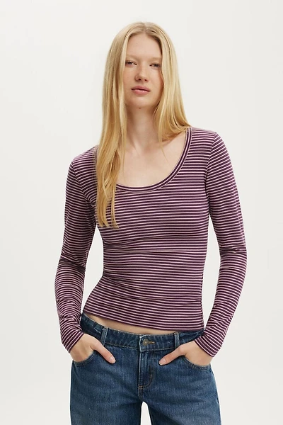 Everyday Smooth Scoop Neck Long Sleeve