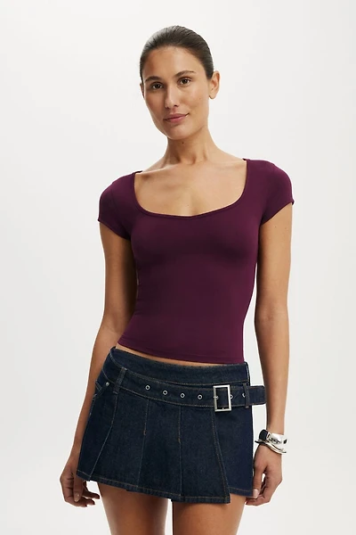 Pleated Micro Wrap Skirt