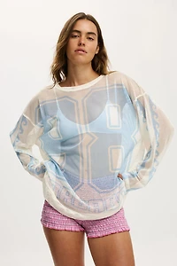 The Long Sleeve Mesh Graphic Tee