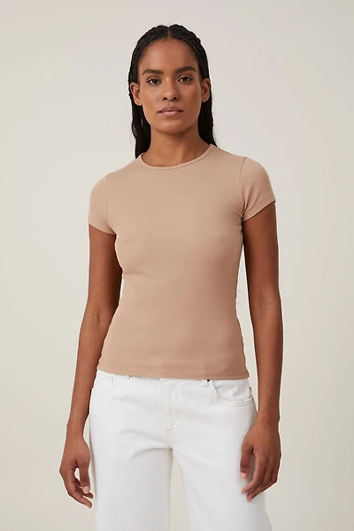 The One Organic Rib Crew Short Sleeve Tee